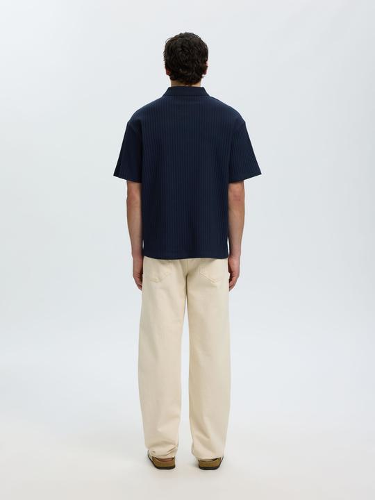 Produktbild Selected Geripptes Relaxed Fit Poloshirt (L)