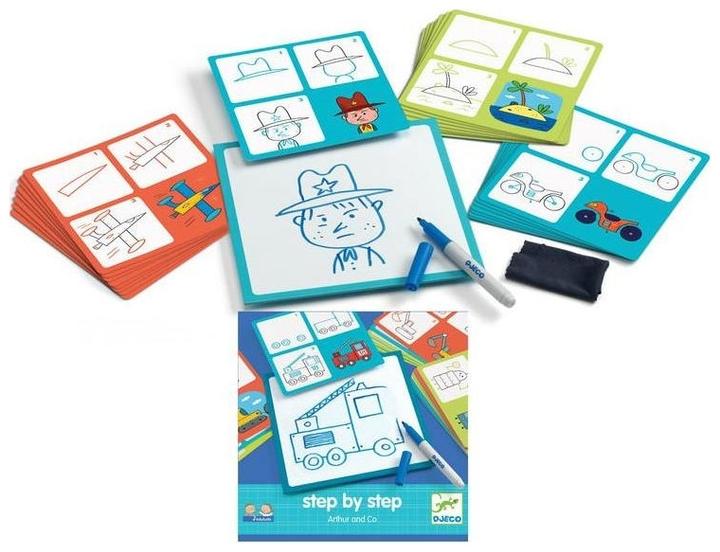 Actual product image Djeco Eduludo Step by step Arthur and Co (German, Italian, French, English)