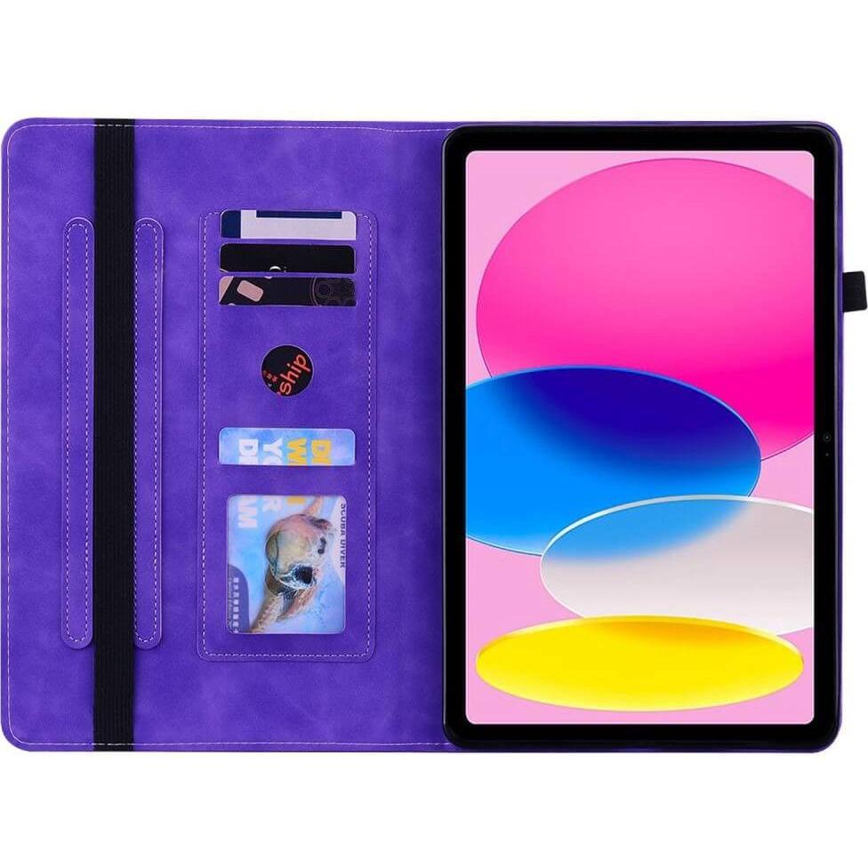 Thumbnail - Cover-Discount iPad 2022 (10.Gen) - Schutzhüllle mit Zipper Tasche violett (iPad 2022 (10. Gen)), Tablet Hülle, Violett