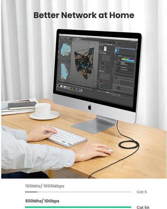 Actual product image Ugreen Network cable (U/UTP, CAT6a, 3 m)