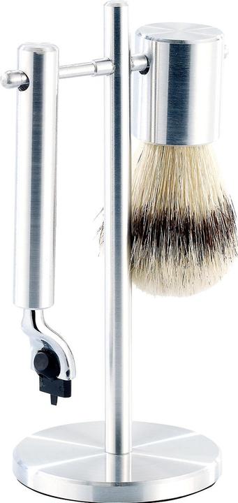 Sichler Men's Care Set da barba in acciaio inossidabile con pennello e supporto, per lame Gilette
