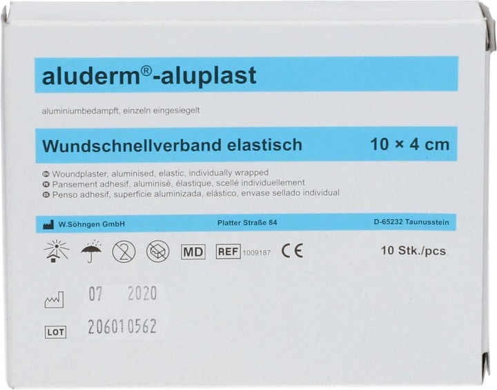 Produktbild Söhngen aluderm Wundschnellverband / Pflaster elastisch 10x4cm, einzeln, 10 Stk. (1 x)