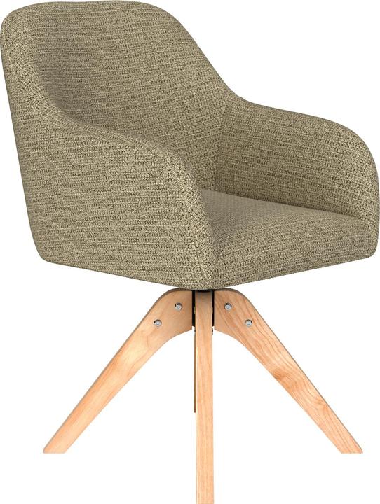 White Label Living Chair Otis Green Wooden Swivel