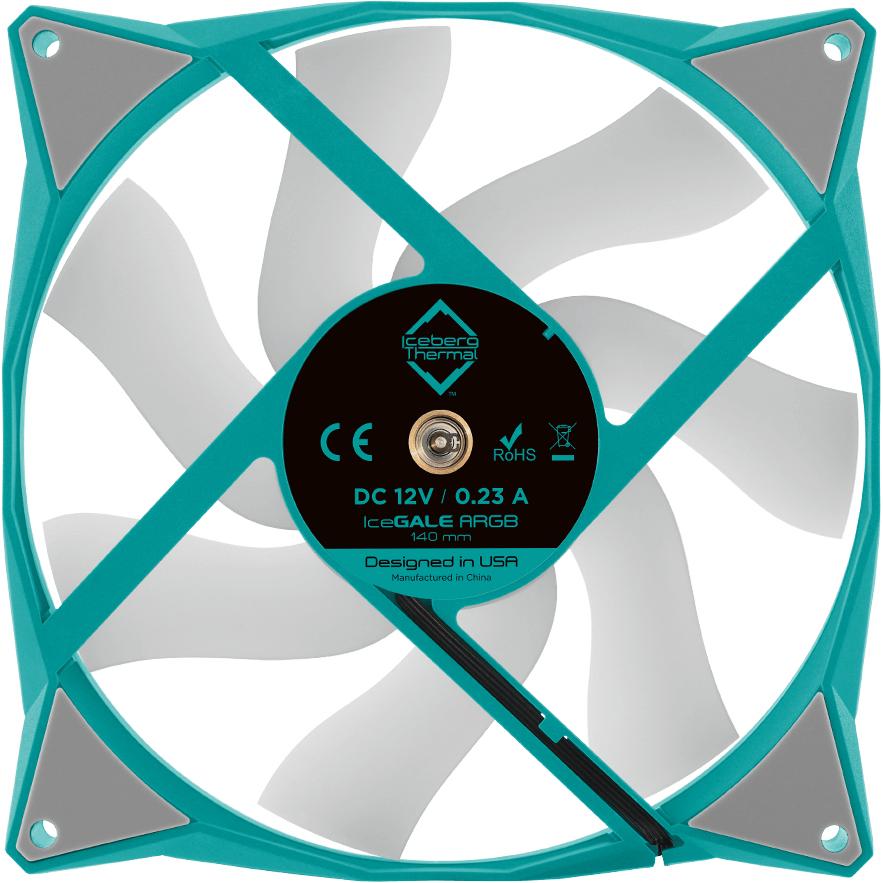 Thumbnail - Iceberg Thermal IceGALE ARGB Computergehäuse Ventilator 14 cm Türkis 1 Stück(e) (140 mm, 1 x), PC Lüfter, Türkis