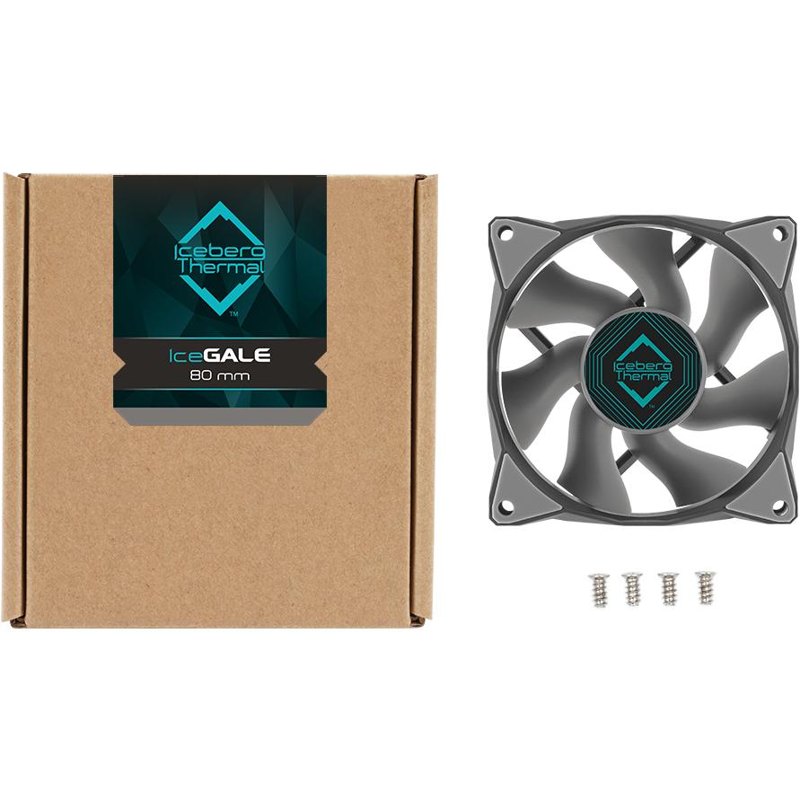 Thumbnail - Iceberg Thermal IceGALE Computergehäuse Ventilator 8 cm Grau 1 Stück(e) (80 mm, 1 x), PC Lüfter, Grau