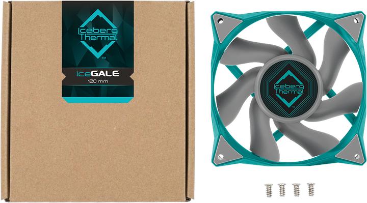 Image du produit Iceberg Thermal IceGALE Boîtier d'ordinateur Ventilateur 12 cm Turquoise 1 pièce(s) (120 mm, 1 x)