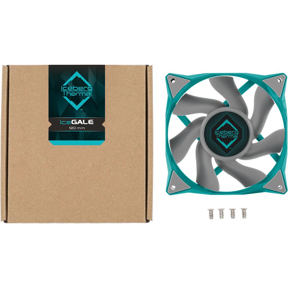 Thumbnail - Iceberg Thermal IceGALE Computergehäuse Ventilator 12 cm Türkis 1 Stück(e) (120 mm, 1 x), PC Lüfter, Türkis