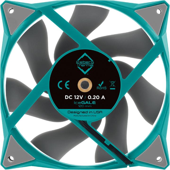 Image du produit Iceberg Thermal IceGALE Boîtier d'ordinateur Ventilateur 12 cm Turquoise 1 pièce(s) (120 mm, 1 x)