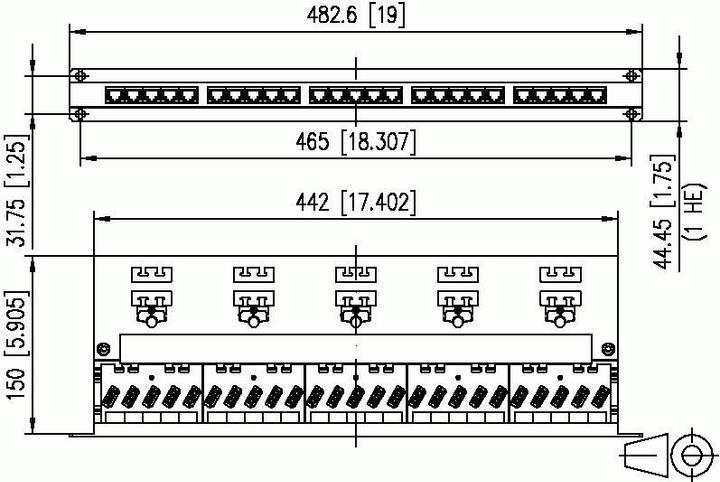 Actual product image Metz Connect UAE 25x8(8) - Patch Panel - 25 Ports