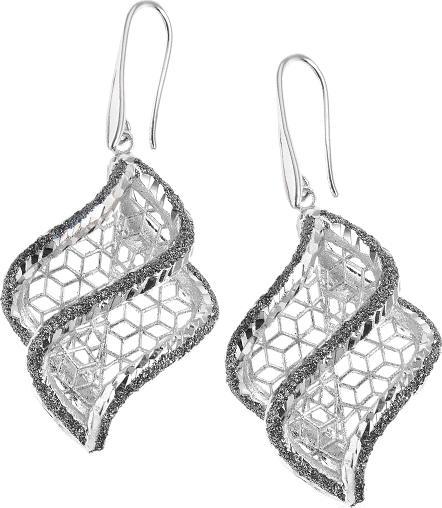 Produktbild Ottaviani Rhodium-plated earrings with black diamond glitter