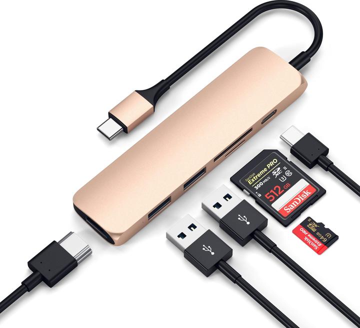 Image du produit Satechi USB-C Slim Multiport V2 (USB-C, 6 Ports)