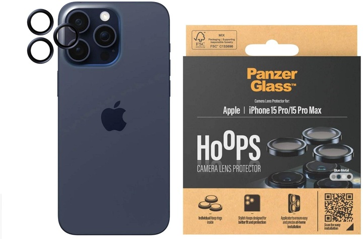 PanzerGlass Hoops Camera Lens Protector (1 Piece, Apple iPhone 15 Pro Max, Apple iPhone 15 Pro)