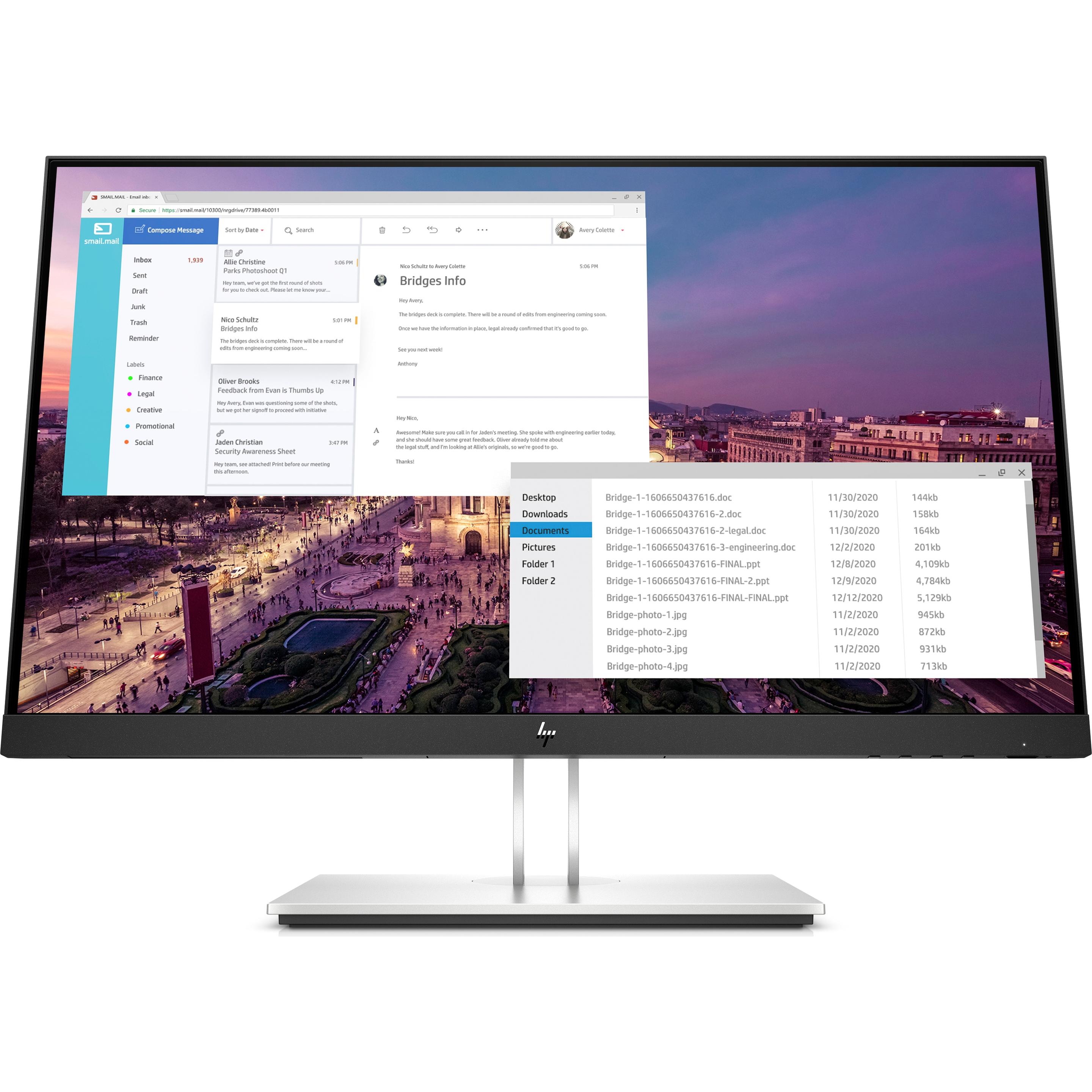 Thumbnail - HP E23 G4 (1920 x 1080 Pixel, 23"), Monitor, Schwarz, Silber