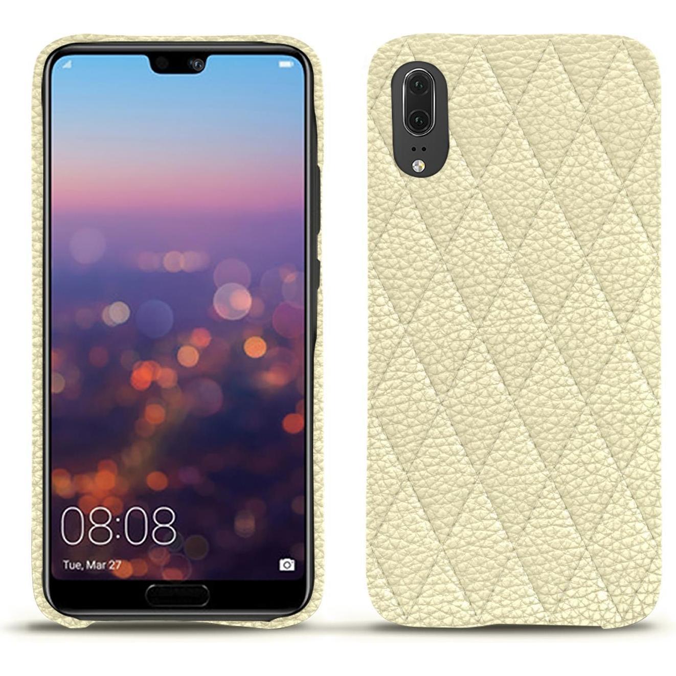 Noreve Lederschutzhülle (Huawei P20), Smartphone Hülle, Weiss