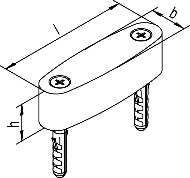 Image du produit Helm 216 Guide au sol 69,5x19,5x19,5mm pour portes coulissantes (ferrure de porte coulissante)