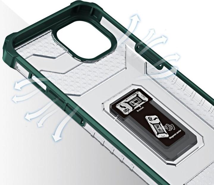 Produktbild Hurtel Crystal Ring Case Kickstand Tough Rugged Cover for iPhone 13 green (Apple iPhone 13)