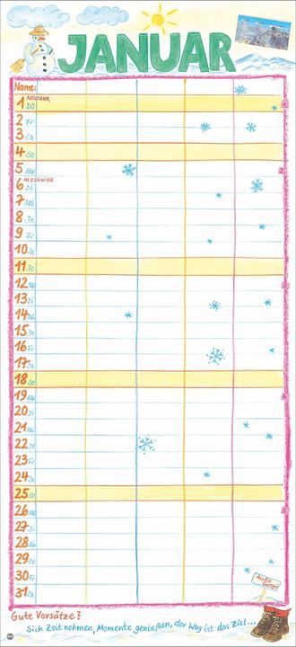 Produktbild Gabi Kohwagner Unser Familienkalender 2026 (22 x 48 cm, Harter Einband, Deutsch)