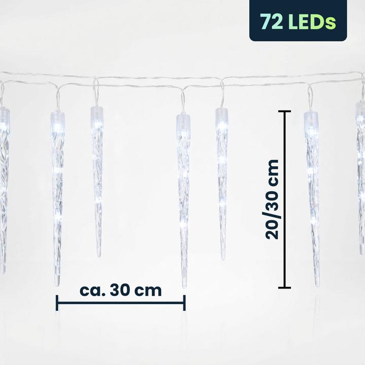 Image du produit NoName Guirlande lumineuse à 72 LED - Glaçon - env. 690 cm (6.90 m)