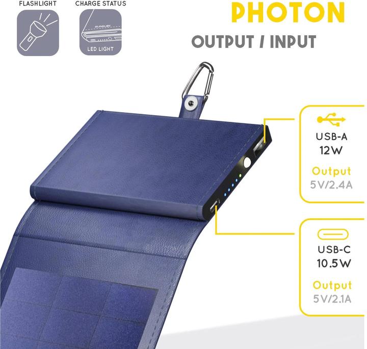 Produktbild Sunslice Tragbares 4W Photon-Solar-Ladegerät (4000 mAh, 4 W, 20 Wh)