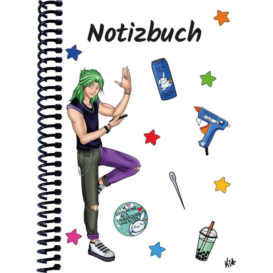 E & Z, Heft + Block, A 4 Notizbuch Manga Quinn, weiss, karier (A4, Kariert)