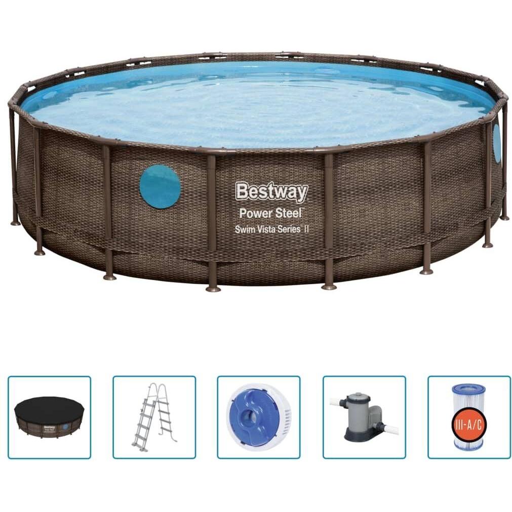 Diverse Hardware, Pool, Bestway Power Steel Swimmingpool-Set 488x122 cm (488 x 122 cm)