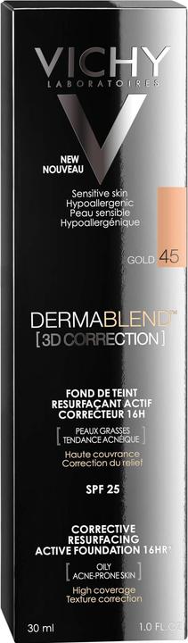 Actual product image Vichy Dermablend (3D Correction) Skin Imperfections Optically Correcting Make-up (45 Gold)