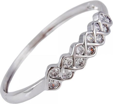 Actual product image Hermex LUXURY Platinum Plated Bangle Bracelet Charms Zirconia - Platinum (Copper-nickel alloy)