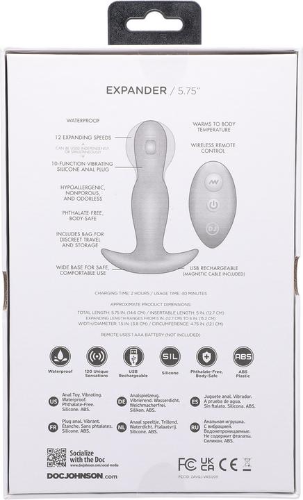 Immagine prodotto Doc Johnson EXPANDER - Plug anale in silicone con telecomando - Rosa