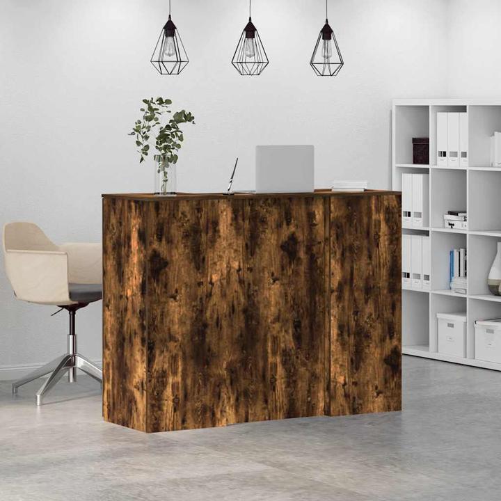 Actual product image vidaXL Reception counter smoked oak 135x50x103.5 cm wood-based reception counter (50 x 50 x 103.50 cm)