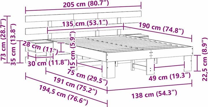 Actual product image vidaXL Platform bed
