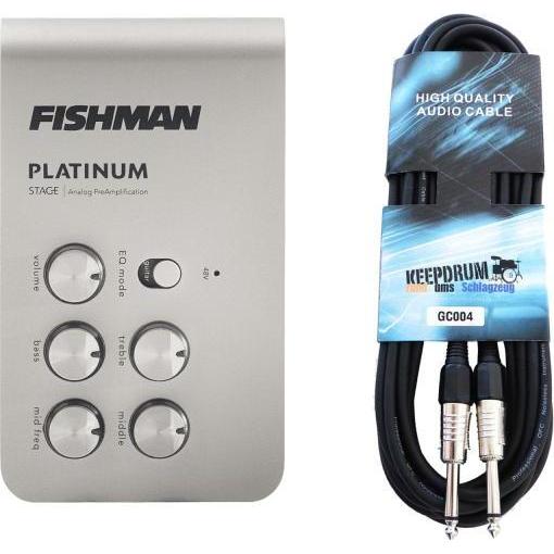 Fishman PRO-PLT-301 Platinum Stage EQ Vorverstärker mit Kabel (Gitarre, Bass), Instrumentenverstärker