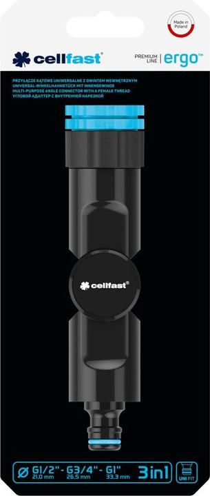 Immagine prodotto Garden Lights - Rubinetto Angolare Universale Con Filettatura Femmina - Ergo (Rubinetto d'arresto angolare, 21.08 mm)
