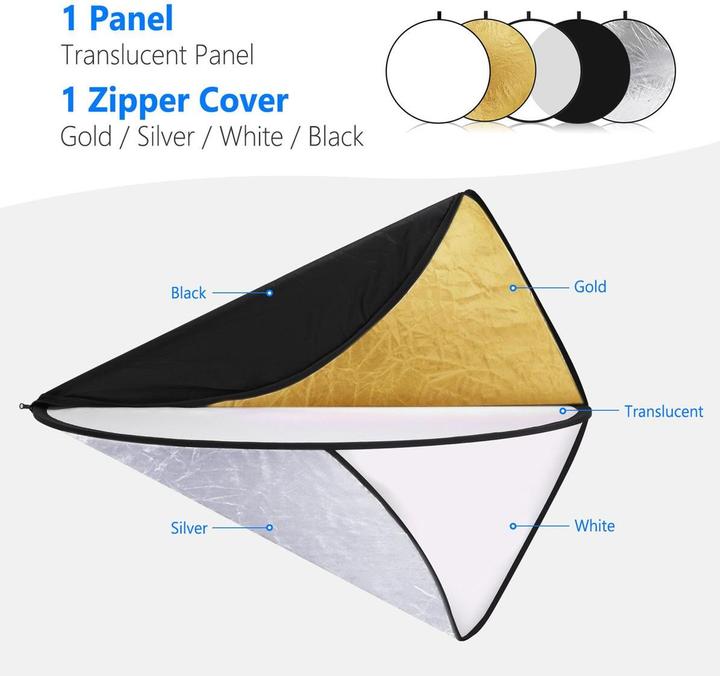 Actual product image Neewer 5-in-1 110cm Reflector (Folding reflector, Reflector)