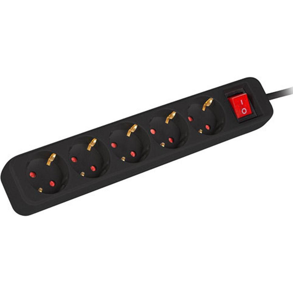 Lanberg, Steckdosenleiste, PS1-05F-0150-BK Verlängerungskabel 5 AC-Ausgänge Indoor (5 x, CEE 7/3, 1.50 m)