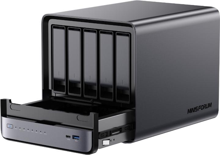 Produktbild Minisforum N5 Pro AI NAS - AI 9 HX Pro 370 / 16GB / 128GB eMMC - NAS-Server