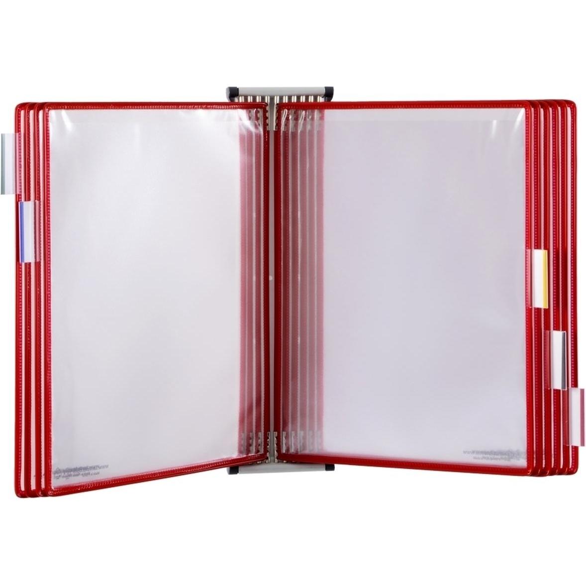 Tarifold, Informationsschild, Wand-Sichttafelsystem 413103 DIN A3 rot mit 10 St. Sichttafeln