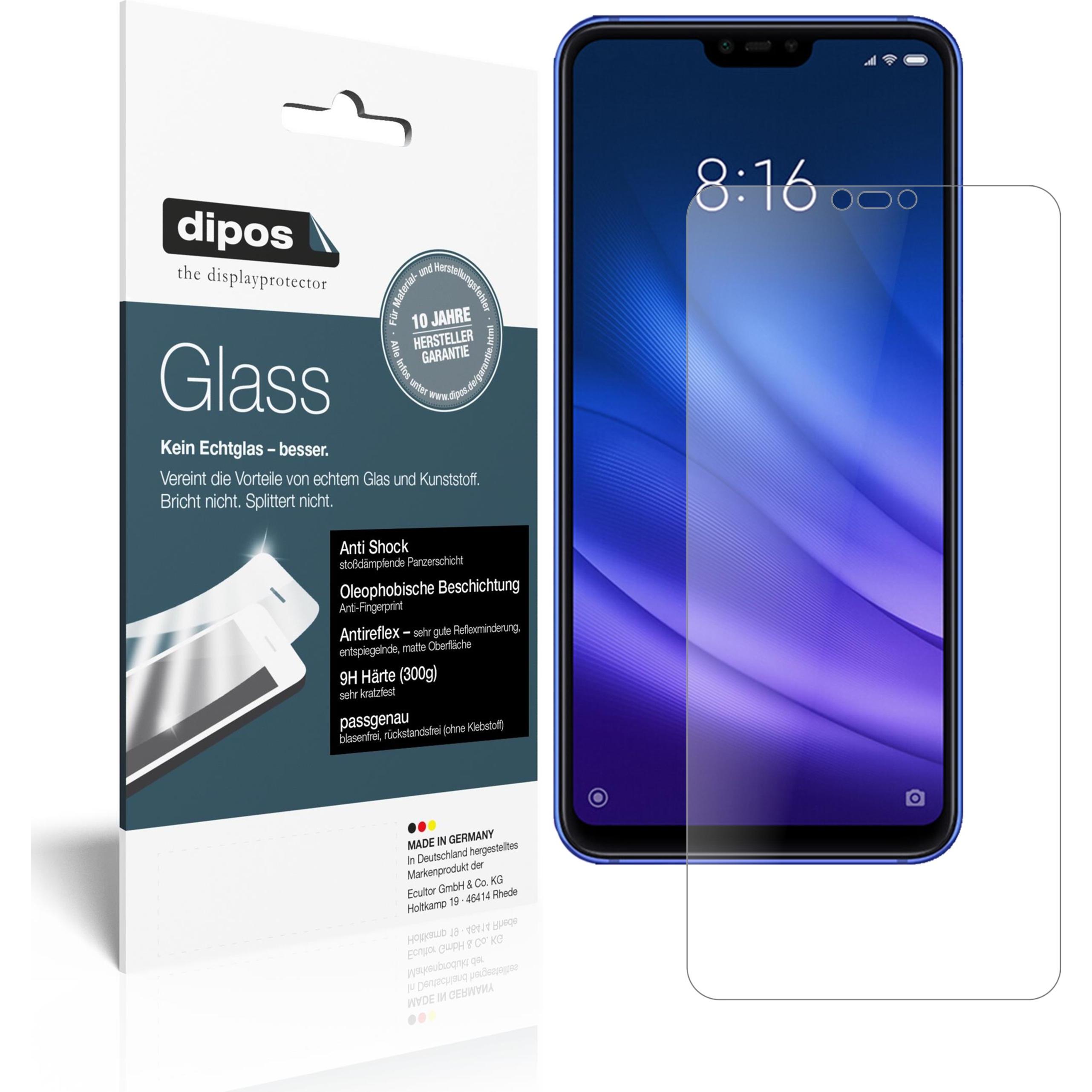 Dipos Displayschutz Anti-Shock (1 Stück, Xiaomi Mi 8 Lite), Smartphone Schutzfolie, Transparent