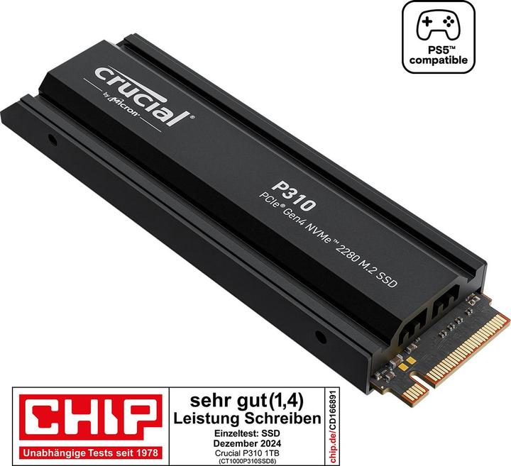 Produktbild Crucial P310 mit Heatsink (2000 GB, M.2 2280)