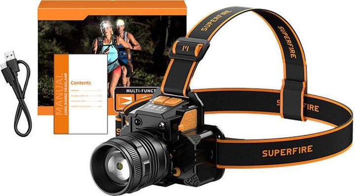 Image du produit Superfire Lampe frontale HL58, 350lm, USB (350 lm)