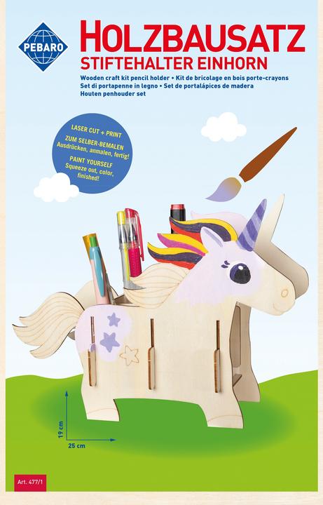 Produktbild Pebaro Holzbausatz Laser cut Stiftehalter Einhorn