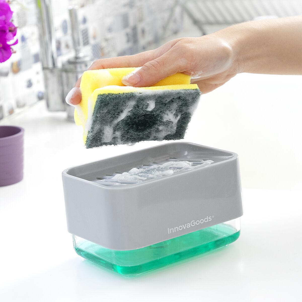 Thumbnail - InnovaGoods Spülmittelspender für Küchenschwamm, Abtropfgestell, Grün