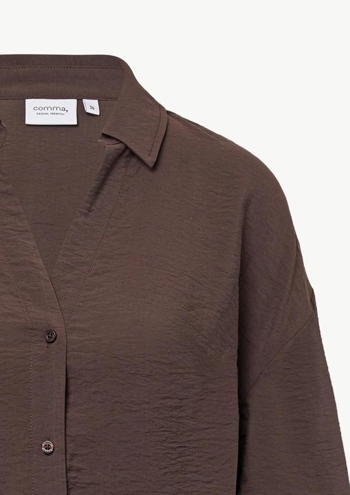 Immagine prodotto Comma Bluse Strukturierte Long-Bluse mit Turn-up-Funktion am Ärmel (42)