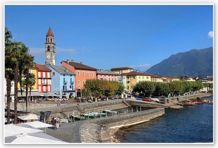 Actual product image Trenddeko Port promenade on Lake Maggiore (60 x 40 cm)