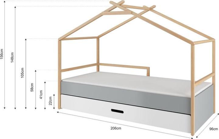 Produktbild Bisal Tipi mit Schublade (200 x 90 cm)