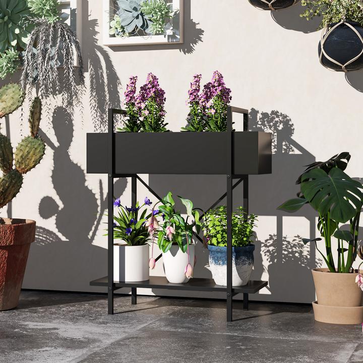Produktbild Outsunny Pflanzenständer Metall Schwarz