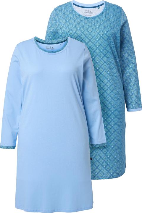 Produktbild Ulla Popken Bigshirts, 2er-Pack, Muster, Rundhals, 3/4-Arm (52)
