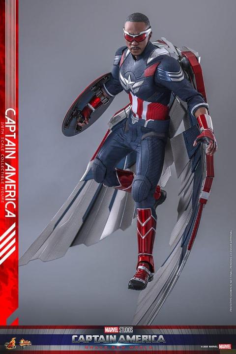 Actual product image Hot Toys Captain America: Brave New World Movie Masterpiece Action Figure 1/6 Captain America 30 cm