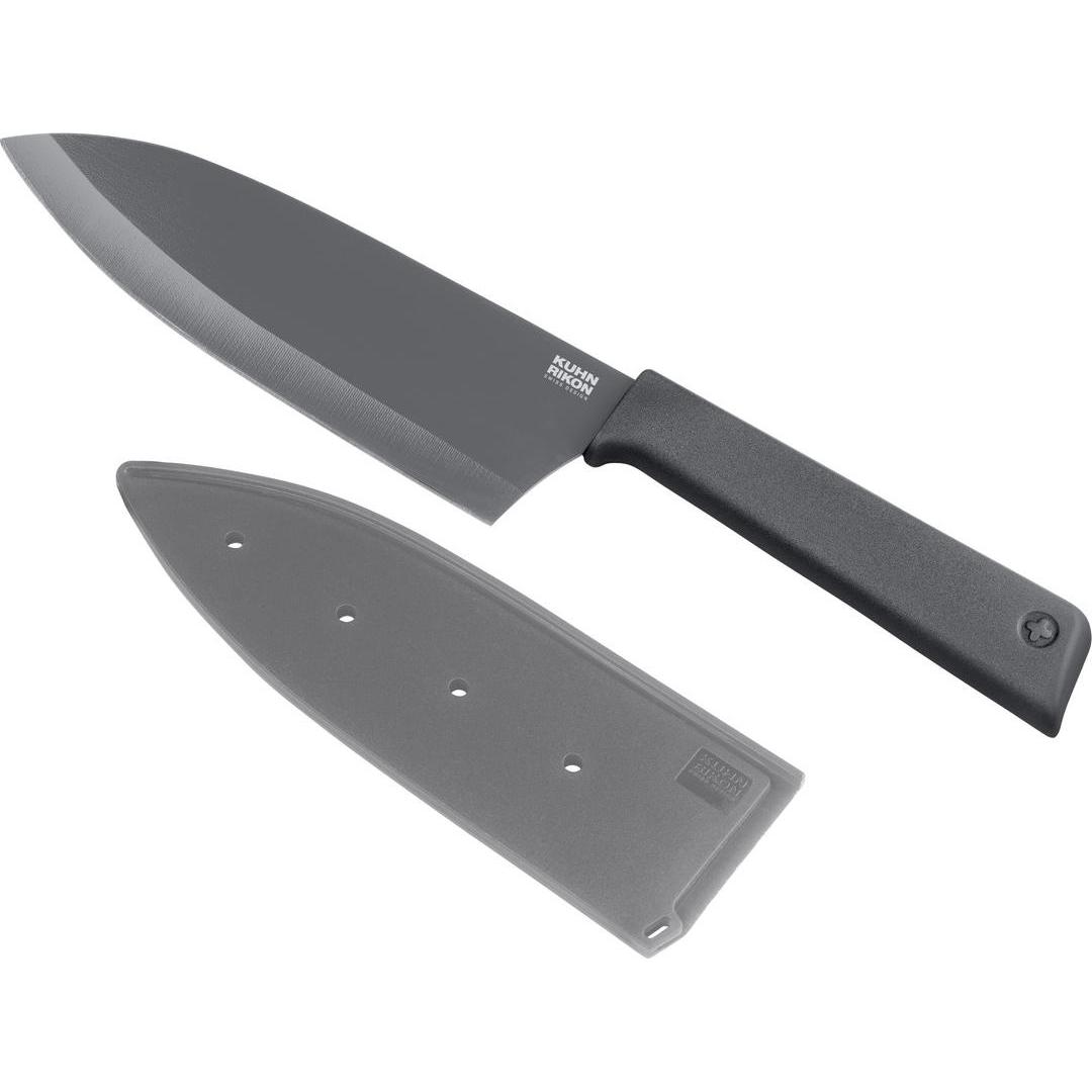 6x Kuhn Rikon COLORI+ Santokumesser grau 27cm, Küchenmesser, Grau