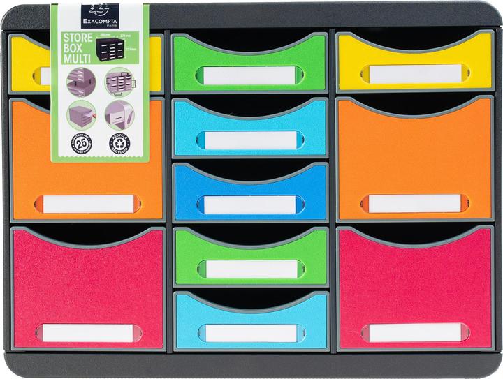 Image du produit Exacompta Boîte à tiroirs STORE-BOX MULTI 313798D 11 tiroirs arc-en-ciel