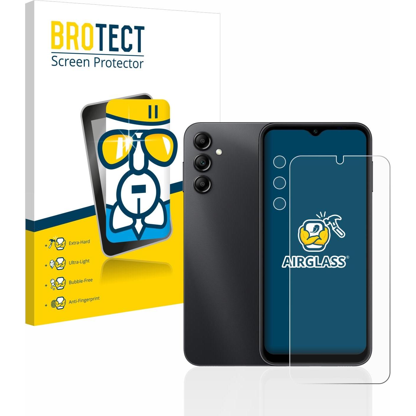 BROTECT AirGlass Panzerglasfolie (1 Stück, Samsung Galaxy A14), Smartphone Schutzfolie, Transparent